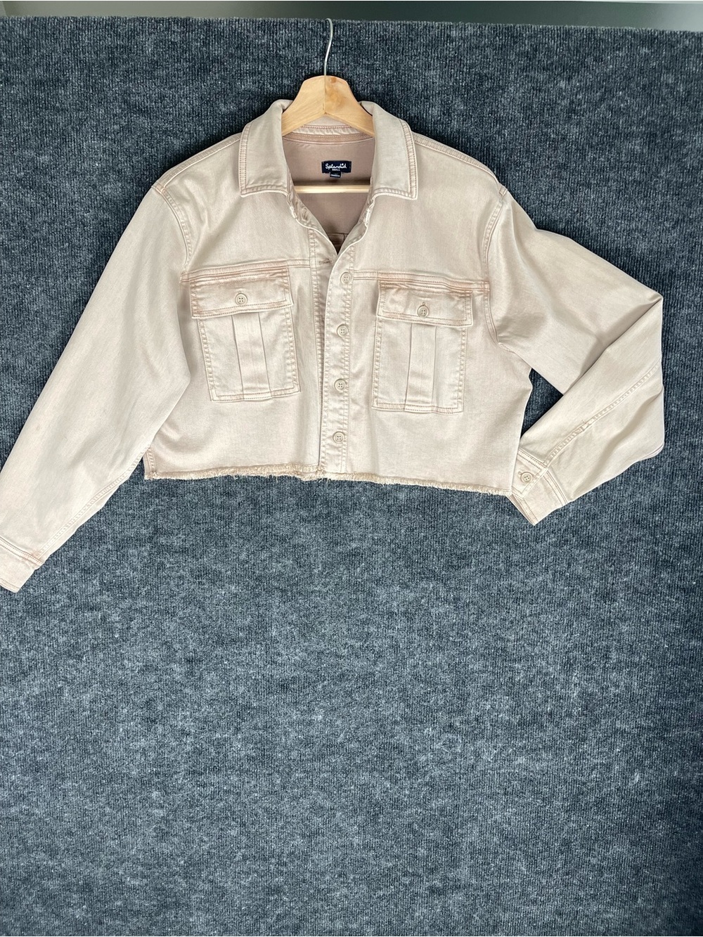 Splendid Cropped Beige Utility Jacket